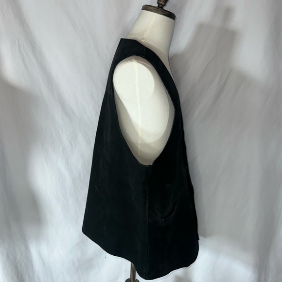 NRA Authentic Gear Men’s Lg Concealed Carry Black Leather Suede Lined Biker Vest - Picture 6 of 13